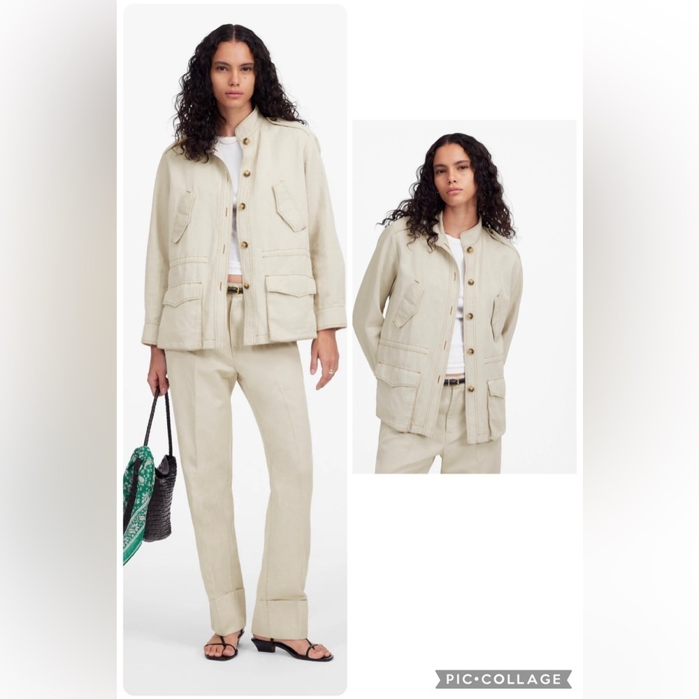 NWT Madewell Cinched Utility Jacket Italian Linen Twill Size Small Retail $198